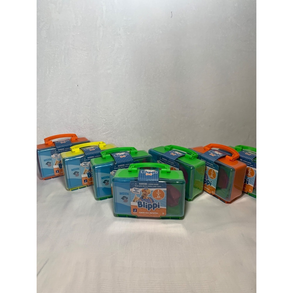 Blippi Lunch Box LOT OF 7 Each With 1 Surprise Figure & 3 Accessories New Sealed